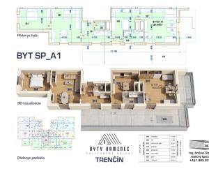 Novostavba  4 izbový BYT SP-A1 so strešnou terasou 176 m2 projekt KAMENEC Trenčín