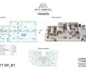 Novostavba  3 izbový BYT SP-B1 so strešnou terasou 88 m2 projekt KAMENEC Trenčín