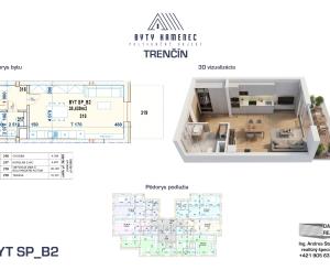 Novostavba  1 izbový BYT SP-B2 so strešnou terasou 49 m2 projekt KAMENEC Trenčín